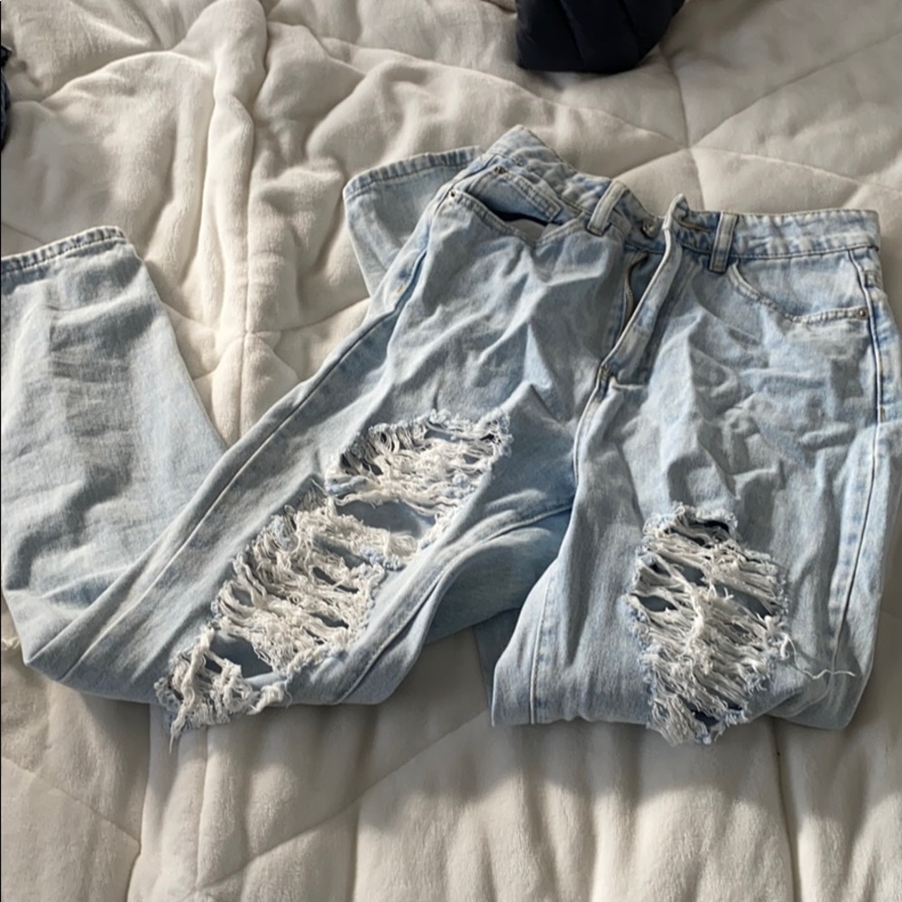 Misguided ripped mom jeans